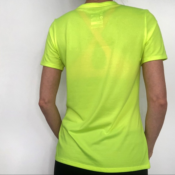 SOLD Nike Neon Yellow Dri Fit The Nike Tee V Neck - Picture 2 of 7